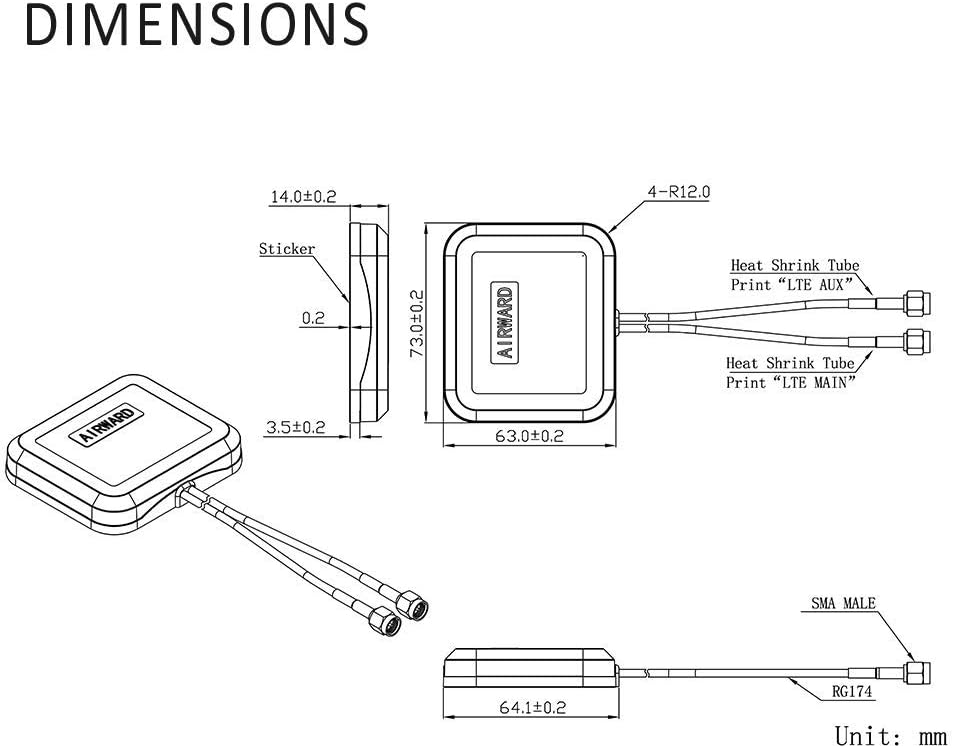 Superbat 4G LTE Antenna Dual Band MIMO Magnetic Mount Omni-Directional Dual SMA Male Antenna for Verizon AT&T T-Mobile Sprint 4G LTE Router Gateway Modem Wireless Router