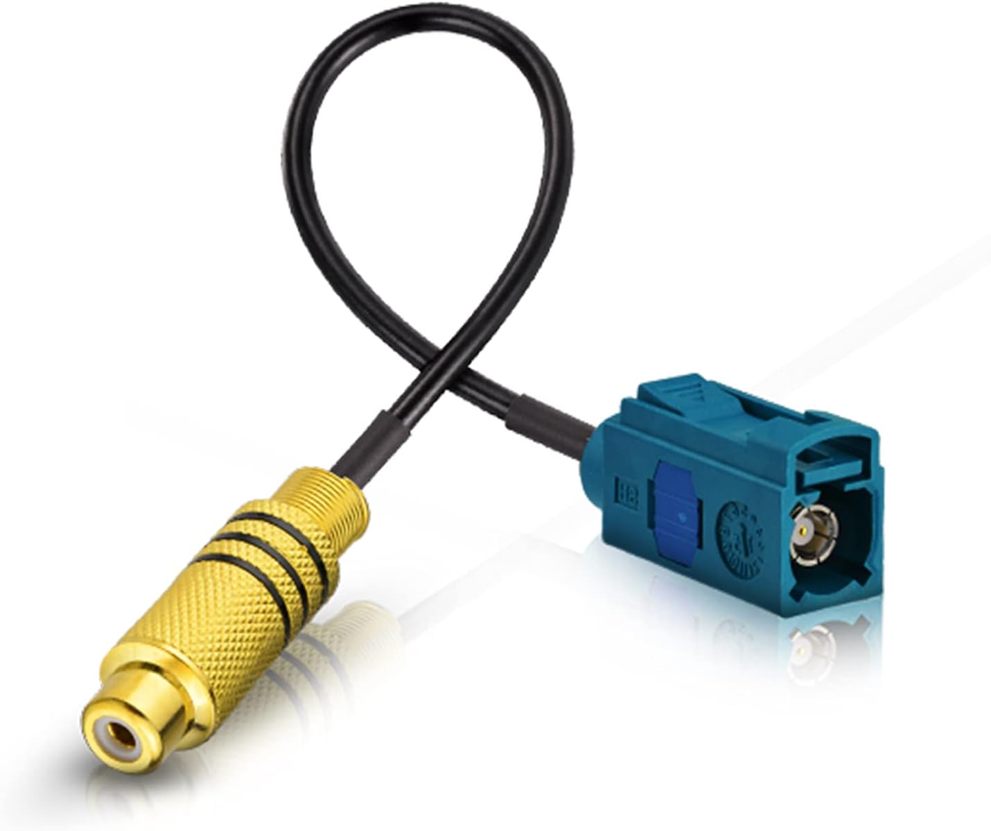 Superbat Fakra to RCA Cable, RCA Female to Blue Fakra Z Female Coax Pigtail 6" for Aftermarket Radio Head Unit Rear View Camera etc.