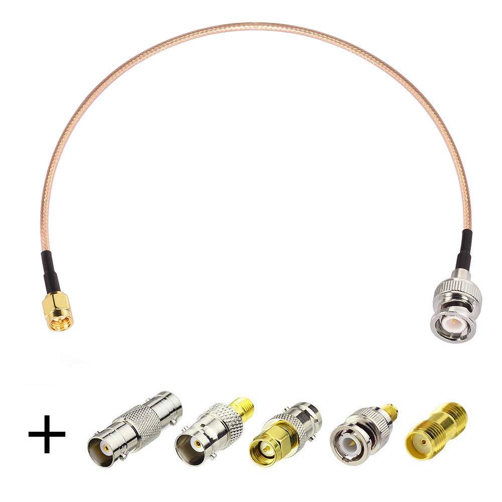SUPERBAT SMA Male to BNC Male Cable 10ft + 5pcs RF Coax Adapter Kit SMA to BNC Cable SMA BNC Adapter Cable Kit for Scanner Antennas/Wireless LAN Devices/Wi-Fi Radios External Antenna etc