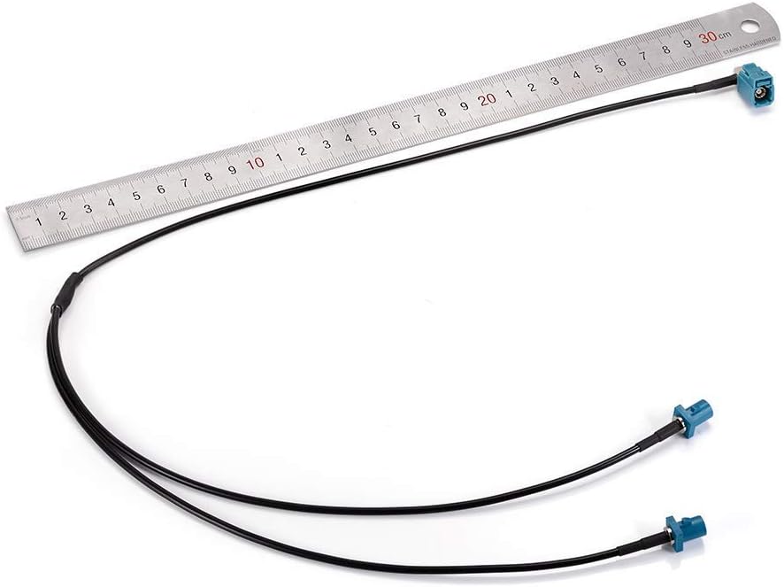 Superbat Fakra Splitter Cable 2 Male to Female RG174 Coaxial Cable Y-Type for Car Stereo GPS Antenna Extension, 2Ft