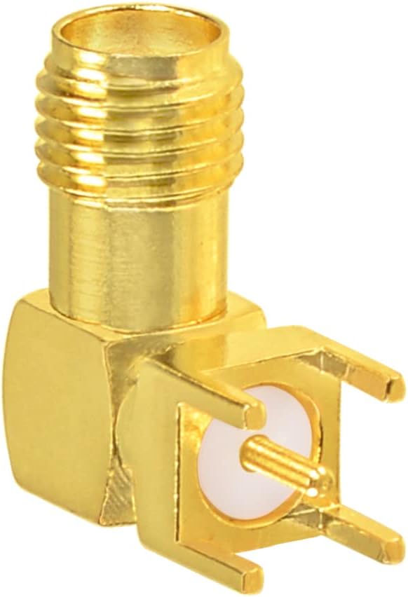 Superbat SMA Connectors Right Angle SMA Female PCB Edge Mount Connector Solder RF Coaxial Adapter 10pcs