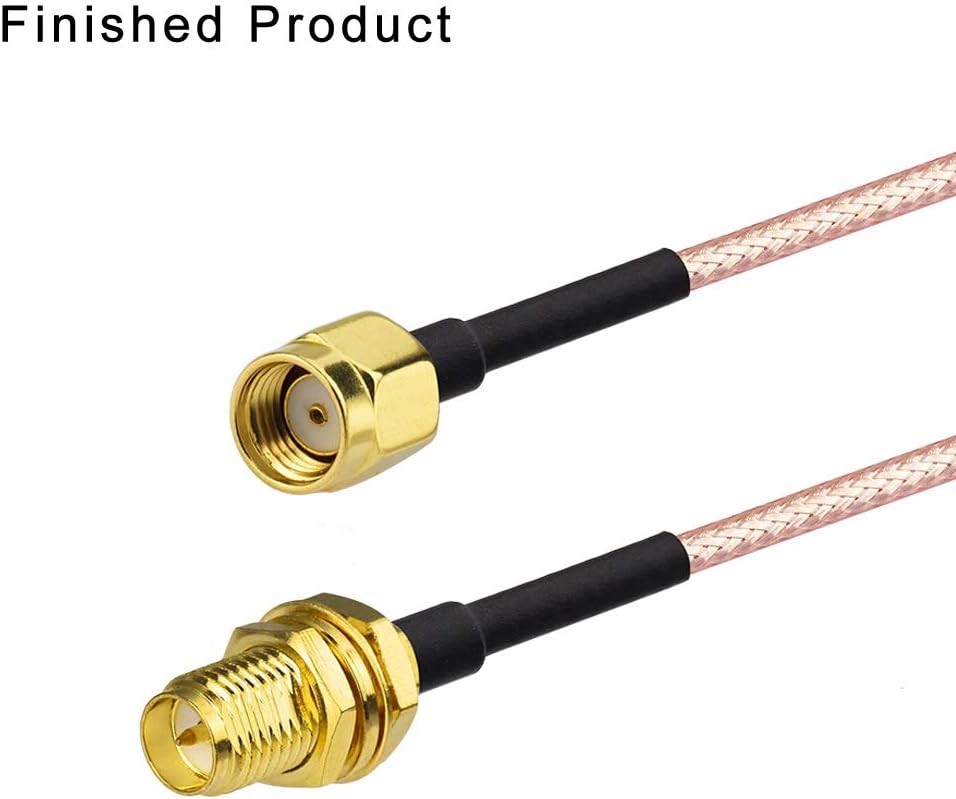 SUPERBAT RPSMA Crimp Connectors Kit RP-SMA Male + RP-SMA Female Crimp Solder Connectors Attachment for RG174 RG316 RG188 RG188A LMR100 Coax Cable 10-Pack