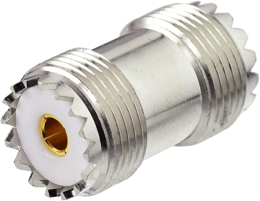 Superbat SO239 Barrel Connector 5-Pack UHF PL259 Female to Female Coax Coaxial Adapter Coupler for CB Ham Radio Antenna SWR Meter Cable