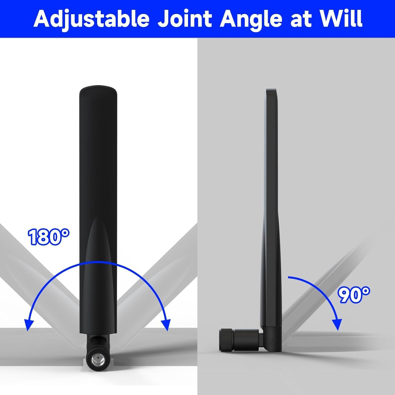 Superbat RP-SMA Antenna 2.4GHz 5GHz 5.8GHz Dual Band WiFi Antenna for Desktop PC Router Wireless SDI Video Receiver Camera Monitor etc. 2-Pack