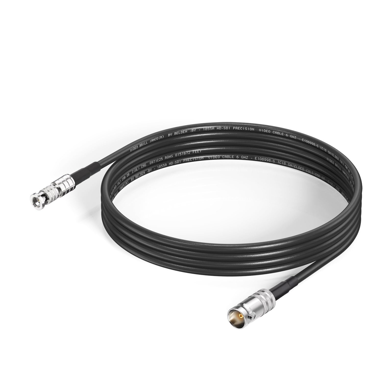 Superbat 75-Ohm BNC Female to HDBNC Male Cable Belden 1855A,3G/6G/12G-SDI Support, for Blackmagic Video Assist Monitor Professional Cameras and Video Switchers (12inch,2-Pack)