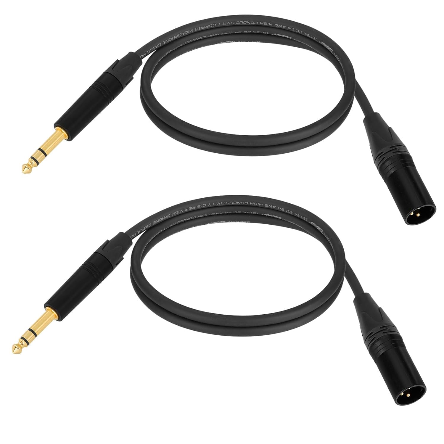 Superbat Balanced TRS to XLR Cable 3ft XLR Male to 1/4 TRS Male Stereo Audio Cable Belden 1813A Shielded for Bass Guitar, Microphone, Speaker,Noise-Free Pro Audio 2-Pack