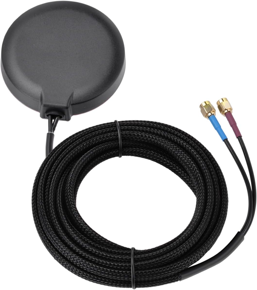 SUPERBAT 4G LTE Cellular GPS Adhesive Magnetic Mount Combination Antenna with SMA Male Connector for 4G LTE Industrial Gateway Mobile Router Trail Camera Gateway Modem Vehicle Car Truck Bus Van