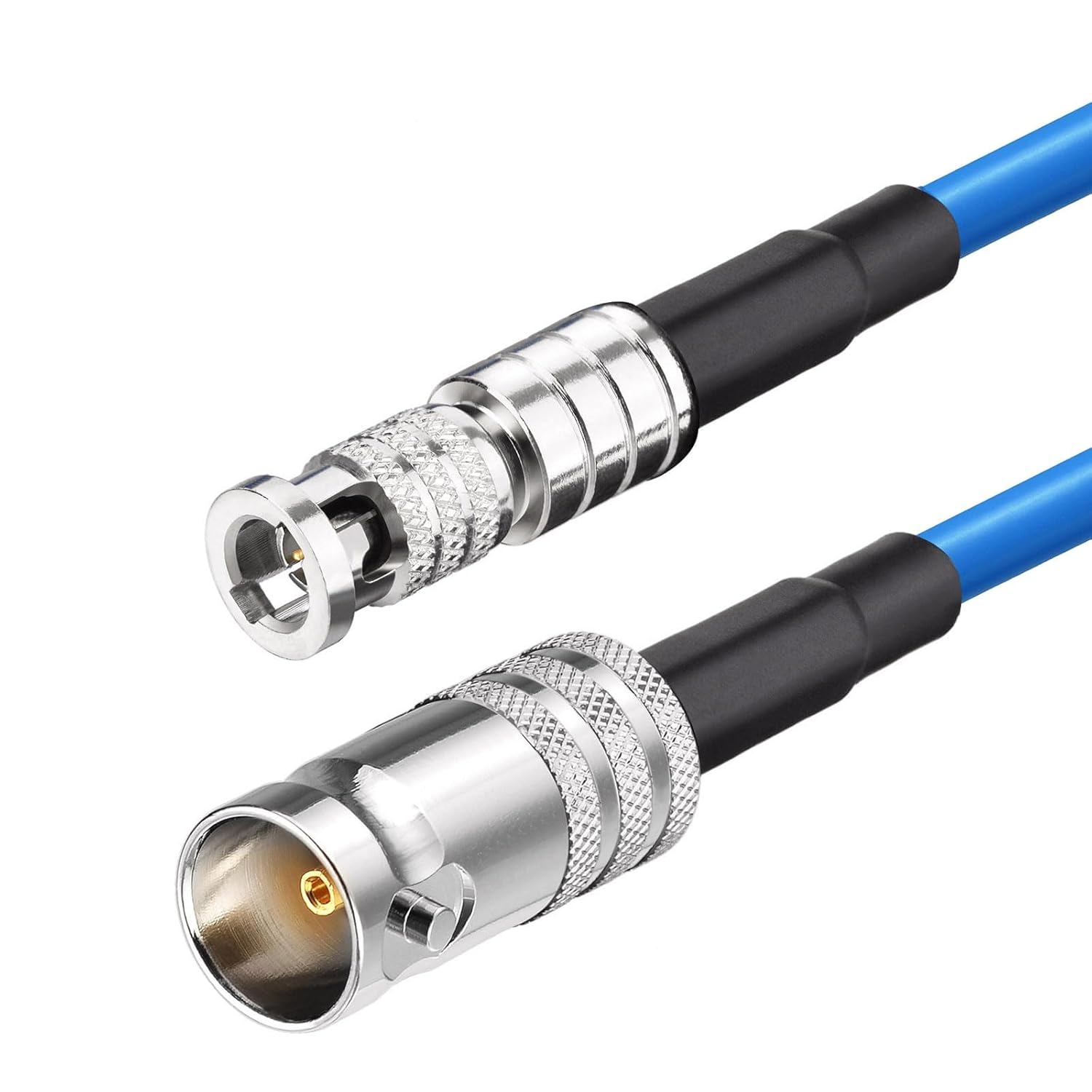 Superbat HD-BNC Male to BNC Female Cable 12inch Belden 1694A 18AWG 3G/6G/HD-SDI Cable 75 Ohm Supports 4K/8K Video for Broadcast & Cameras 2-Pack