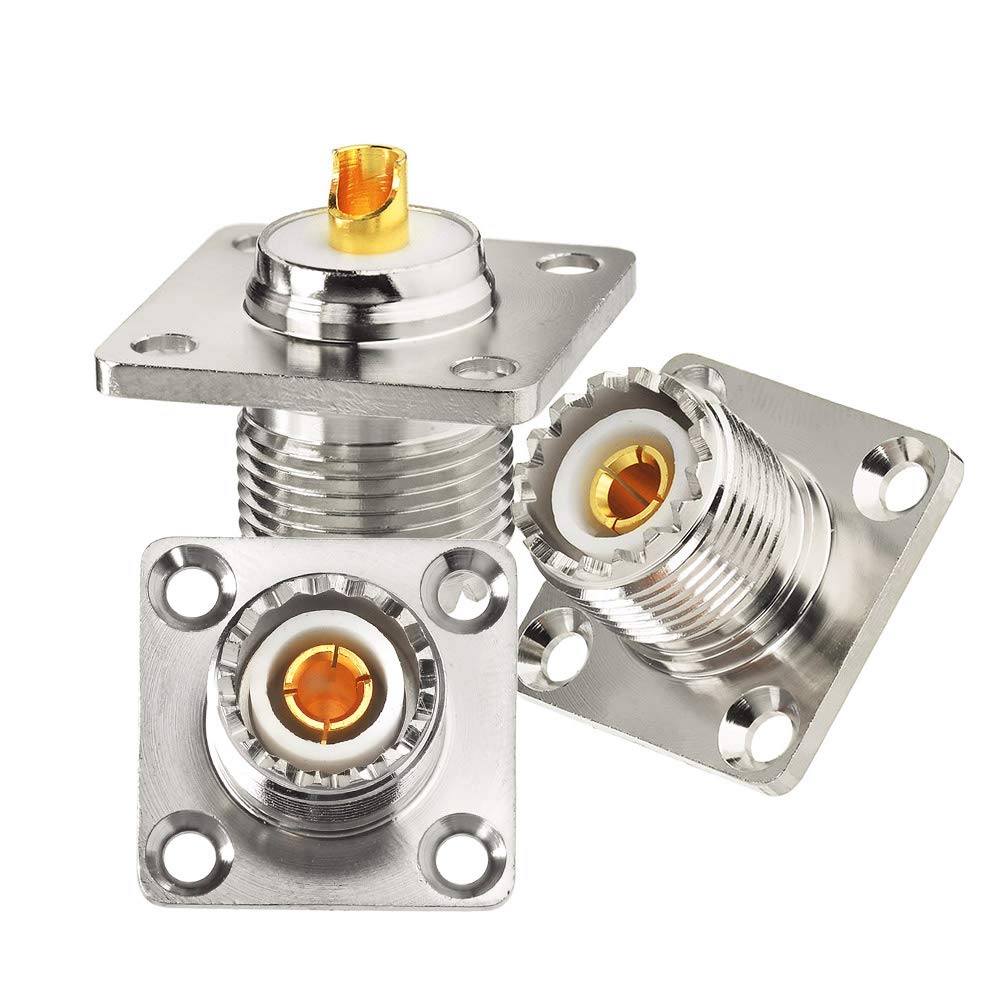 wlaniot SO239 Coupler SO-239 Coax Connector Adapter UHF Female to Female SO239 Barrel Connector Ham Radio Coax Connectors 2pcs