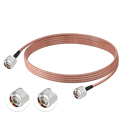 Superbat N Male to N Male Coaxial Cable High Power RG142 Coax Cable Low Loss 50 ohm Jumper for Duplexer Repeater Cell Booster Antenna Systems etc.