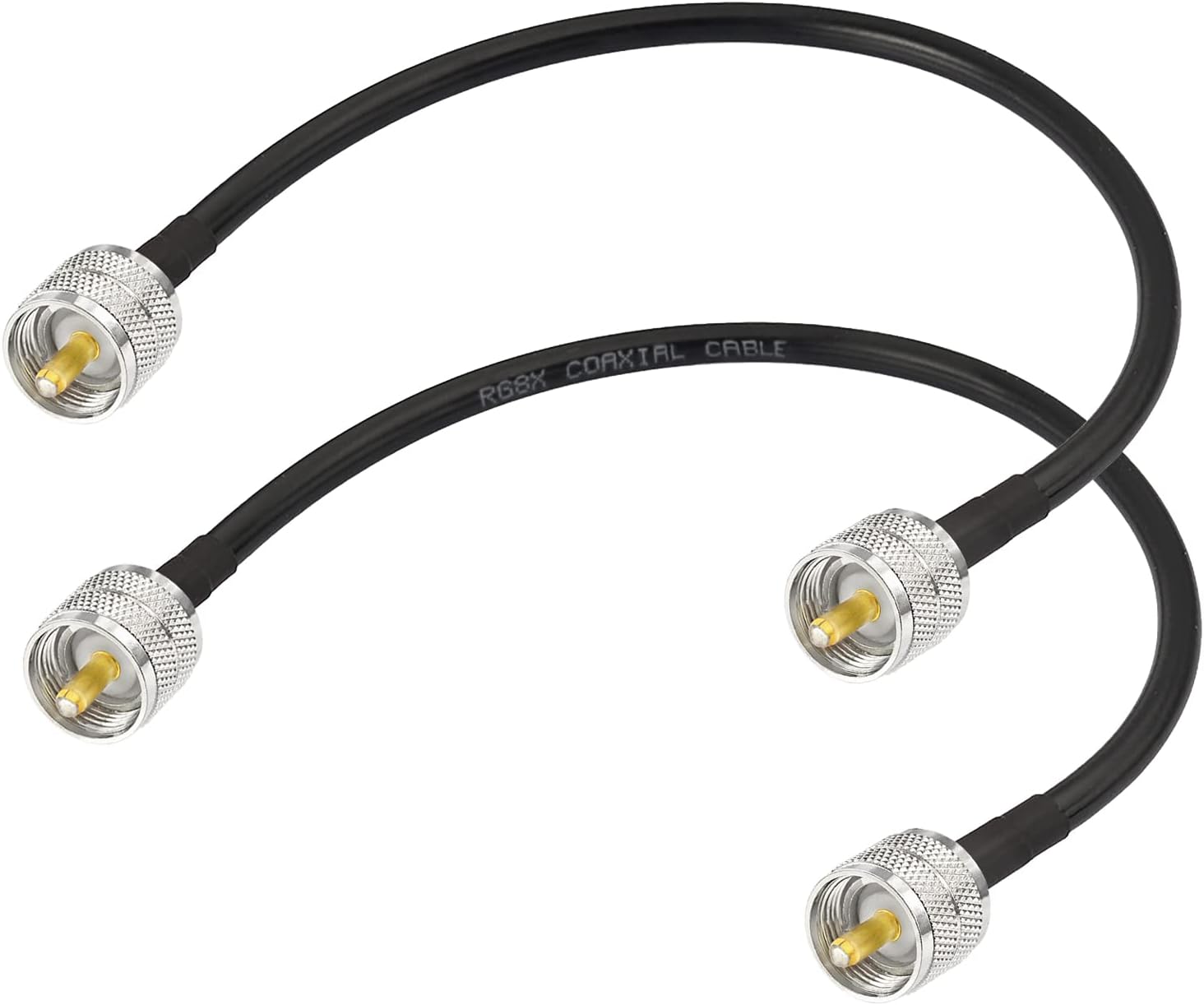 Superbat PL-259 Jumpers, RG8X Jumper PL259 to PL259 Cable (1ft 2-Pack) for CB Antenna Cable Extension Duplexer Tuner Dummy Load Ham Radio and SWR Meter etc.