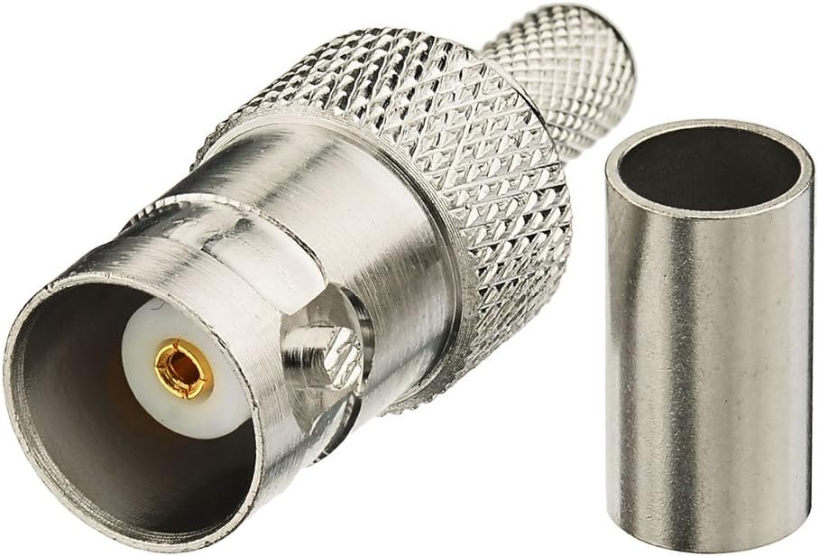 SUPERBAT BNC Crimp Connectors Kit - BNC Male & Female Crimp Solder Attachment Connector Kit for RG58, RG303, RG223, RG142, RG400, LMR195 Low Loss Coax Cable (10 Pack)