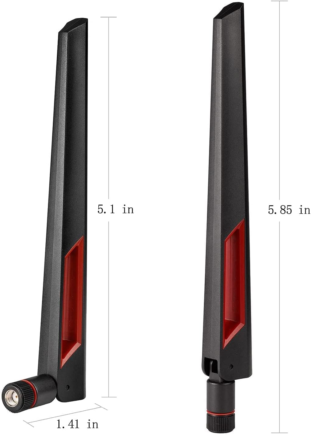 SUPERBAT 8dBi WiFi Antenna 2.4GHz 5GHz 5.8GHz Dual Band RPSMA Antenna + 15CM U.fl/IPEX to RP-SMA Pigtail for Mini PCIe Card Wireless Routers, PC Desktop, Repeater, FPV UAV Drone 2pcs