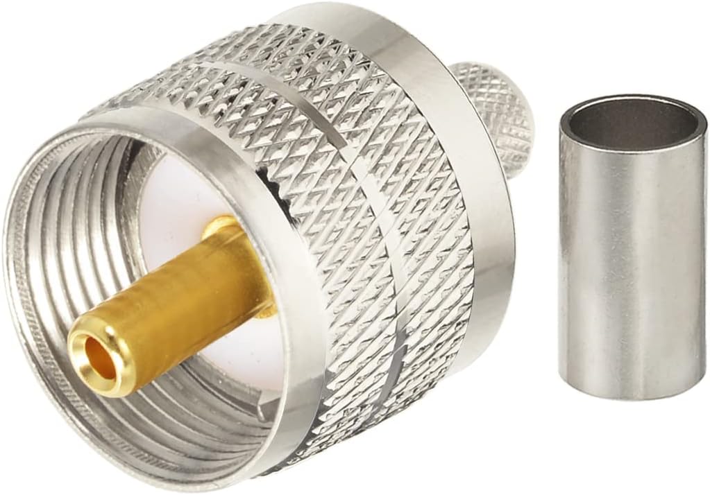 Superbat PL259 Connectors PL259 UHF Male Solder Coaxial Connectors for LMR240 RG8X RG59 RG62 Coax Cable 5pcs