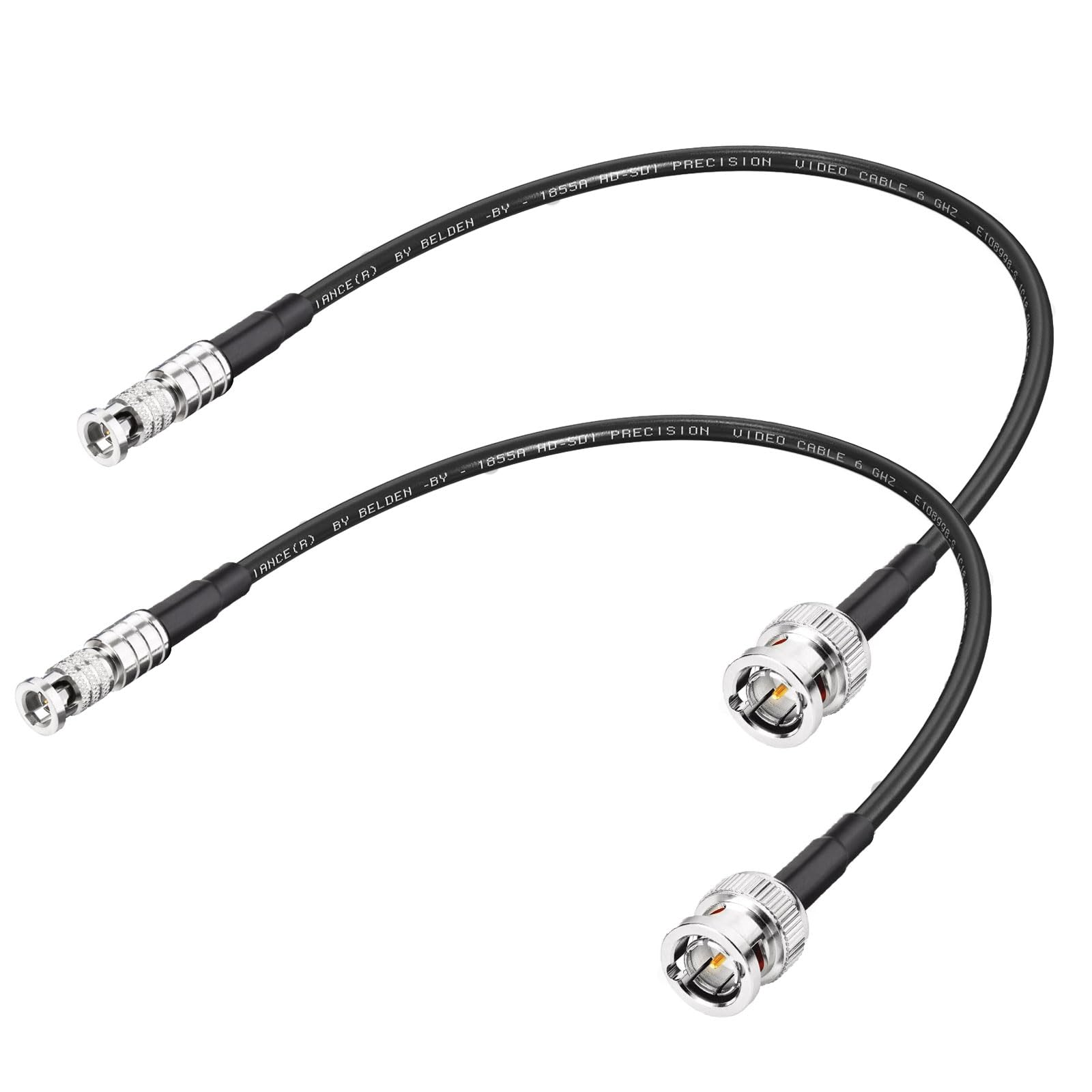 Superbat 75-Ohm BNC Female to HDBNC Male Cable Belden 1855A,3G/6G/12G-SDI Support, for Blackmagic Video Assist Monitor Professional Cameras and Video Switchers (12inch,2-Pack)