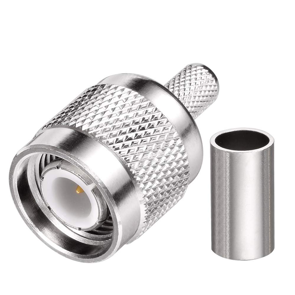 Superbat TNC Crimp Connectors Kit TNC Male + TNC Female Crimp Solder Connector Kit for RG58 RG303 RG141 RG142 RG400 LMR195 Low Loss Coax Cable(10 Pack in Total)