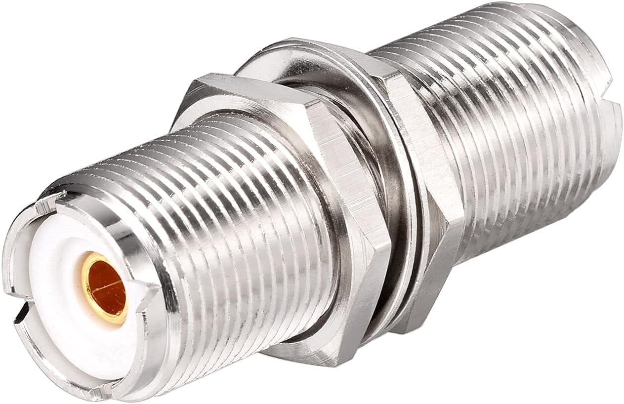 Superbat SO239 Adapter UHF Bulkhead Connector UHF Female to Female Bulkhead Connector, 2pcs