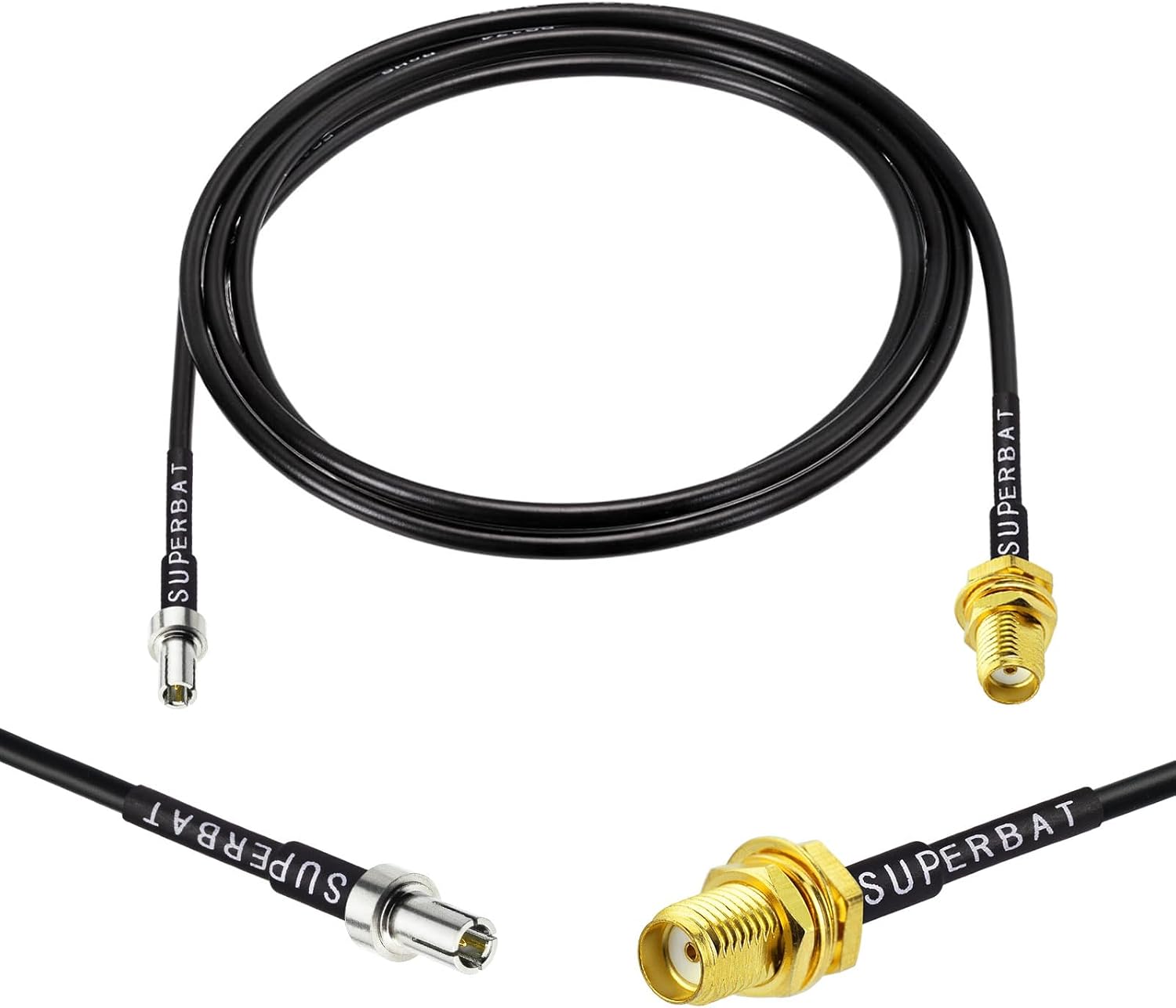 Superbat SMA to TS9 Cable (RG174) SMA Female to TS9 Male Adapter Cable 50 Ohm for 4g/5g Modems Router USB MiFi Hotspots MIMO Antenna Dongle 1pcs