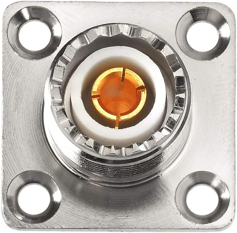 wlaniot SO-239 Chassis Mount Connector - UHF Female 4 Holes Panel, Flange Solder Cup, Bulkhead, 3pcs