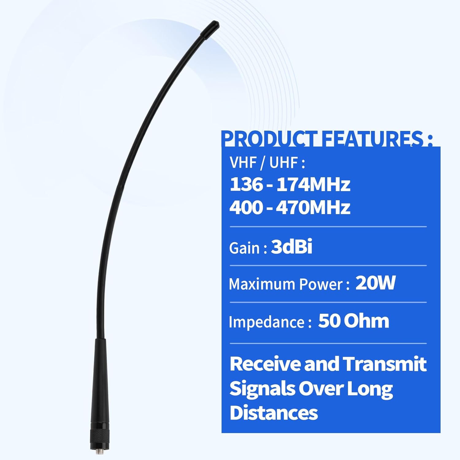 Superbat Dual Band 136-174 400-470MHz UHF VHF Radio Antenna SMA Female Whip Walkie Talkie Antenna Compatible with Baofeng UV-5R Retevis Aliunce HD1 Arcshell AR-5 Two Way Radio