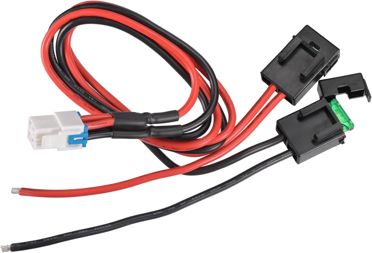 Superbat DC Power Supply Cable 4-Pin 12 AWG 12V 30A Short Wave Power Supply Cord Cable Adapter Fuse Wire for Yaesu Icom Radios