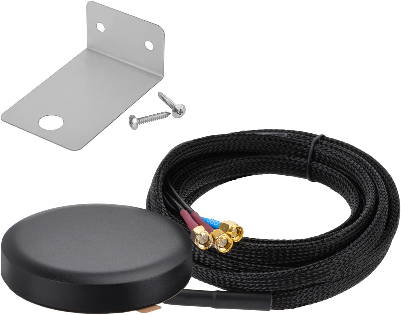 SUPERBAT 4G LTE Cellular GPS Combined Antenna Fixed Bracket Wall Mounting SMA Male MIMO Antenna Compatible with 4G LTE Industrial Gateway Mobile Router Trail Camera Modem Vehicle Real Time Tracking