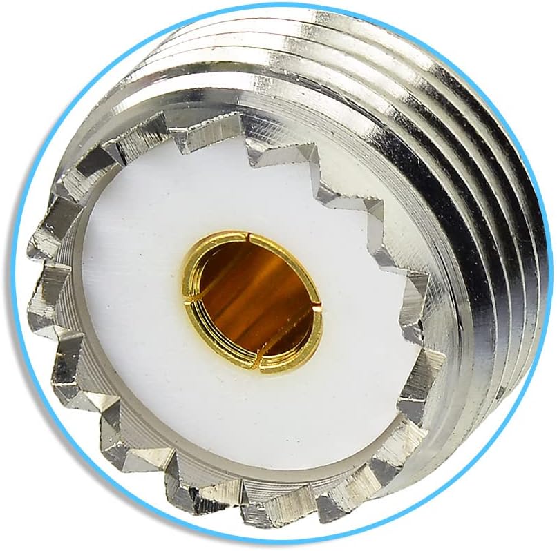 Superbat SO239 Barrel Connector 5-Pack UHF PL259 Female to Female Coax Coaxial Adapter Coupler for CB Ham Radio Antenna SWR Meter Cable