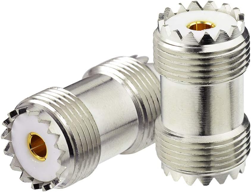 Superbat SO239 Barrel Connector 5-Pack UHF PL259 Female to Female Coax Coaxial Adapter Coupler for CB Ham Radio Antenna SWR Meter Cable