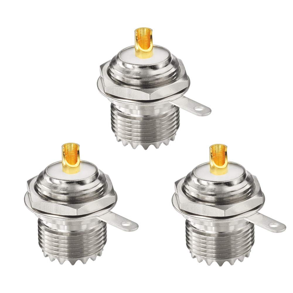 wlaniot SO239 Coupler SO-239 Coax Connector Adapter UHF Female to Female SO239 Barrel Connector Ham Radio Coax Connectors 2pcs