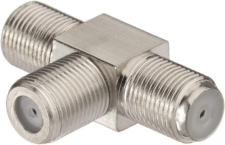 wlaniot F Type Coax Splitter 3 Way Adapter Connector F Jack Female to Double F Female RF Coaxial Adapter Connector for Combiner TV Cable Satellite Antenna 50 Ohm 5pcs