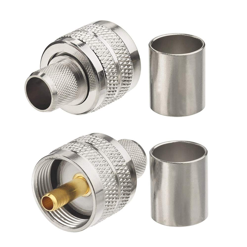 wlaniot SO239 Coupler SO-239 Coax Connector Adapter UHF Female to Female SO239 Barrel Connector Ham Radio Coax Connectors 2pcs
