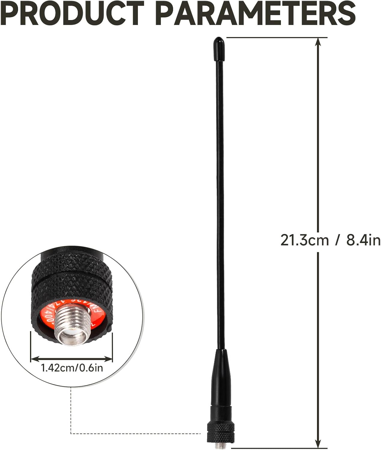 Superbat Handheld Radio Antenna with SMA Connector 136-174MHz/400-470MHz (2-Pack) Compatible for Wouxun/TYT Ham Radio Antenna etc.