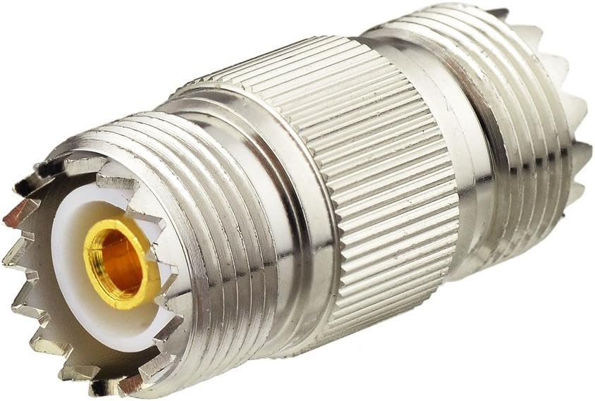 wlaniot SO239 Coupler SO-239 Coax Connector Adapter UHF Female to Female SO239 Barrel Connector Ham Radio Coax Connectors 2pcs