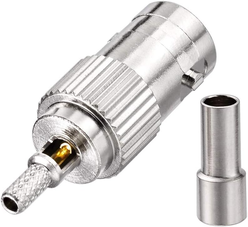 SUPERBAT BNC Crimp Connectors Kit - BNC Male & Female Crimp Solder Attachment Connector Kit for RG174, RG316, RG188, LMR100 Coax Cable (10 Pack)