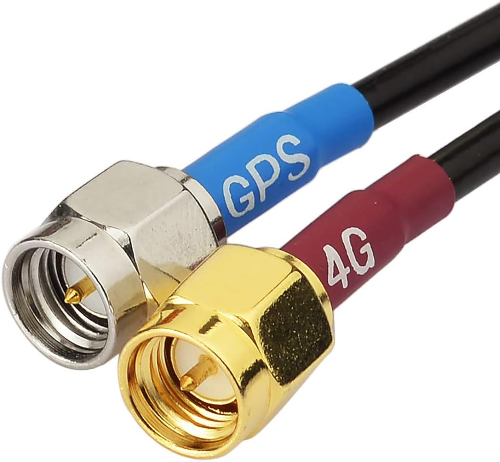 Superbat Vehicle GPS + 4G LTE Magnetic Mount Combination Antenna with SMA Connector for GPS Navigation Head Unit Car Telematics 4G LTE System