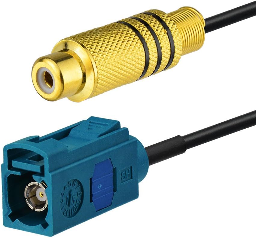 Superbat Fakra to RCA Cable, RCA Female to Blue Fakra Z Female Coax Pigtail 6" for Aftermarket Radio Head Unit Rear View Camera etc.