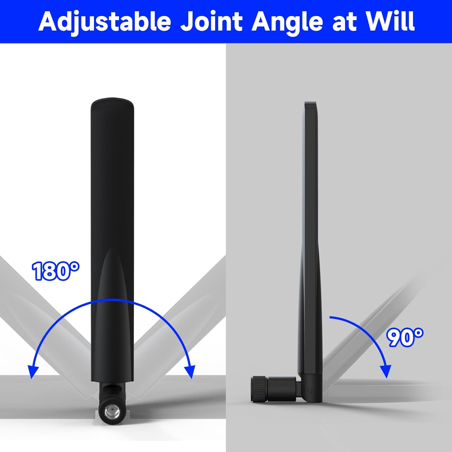 Superbat Dual Band WiFi Antenna RP-SMA 2.4GHz 5GHz 5.8GHz Antenna for Desktop PC Router PCI-E WiFi Network Card USB Adapter IP Camera Monitor etc. 2-Pack