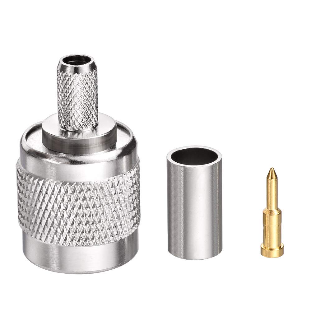 Superbat TNC Crimp Connectors Kit TNC Male + TNC Female Crimp Solder Connector Kit for RG58 RG303 RG141 RG142 RG400 LMR195 Low Loss Coax Cable(10 Pack in Total)