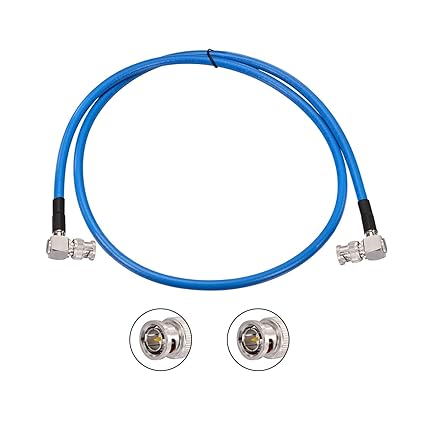 Superbat SDI Cable Short BNC Cable 3G/6G/12G Blue Belden 1694A Cable Supports HD-SDI/3G-SDI/4K/8K Monitor，Precision BNC Video Cable Right Angle to Right Angle