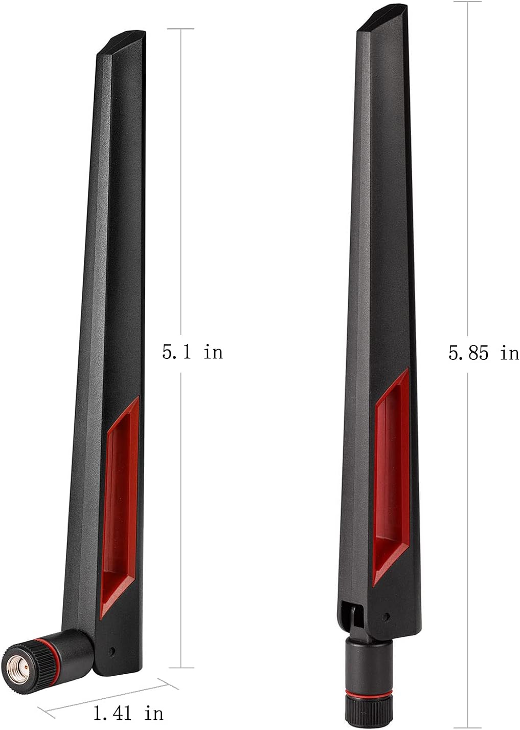 Superbat WiFi Antenna with RP-SMA Male Connector, 2.4GHz 5GHz 5.8GHz Dual Band Antenna for PCI-E WiFi Network Card USB Wireless Camera Router Extender Hotspot etc. 4pcs