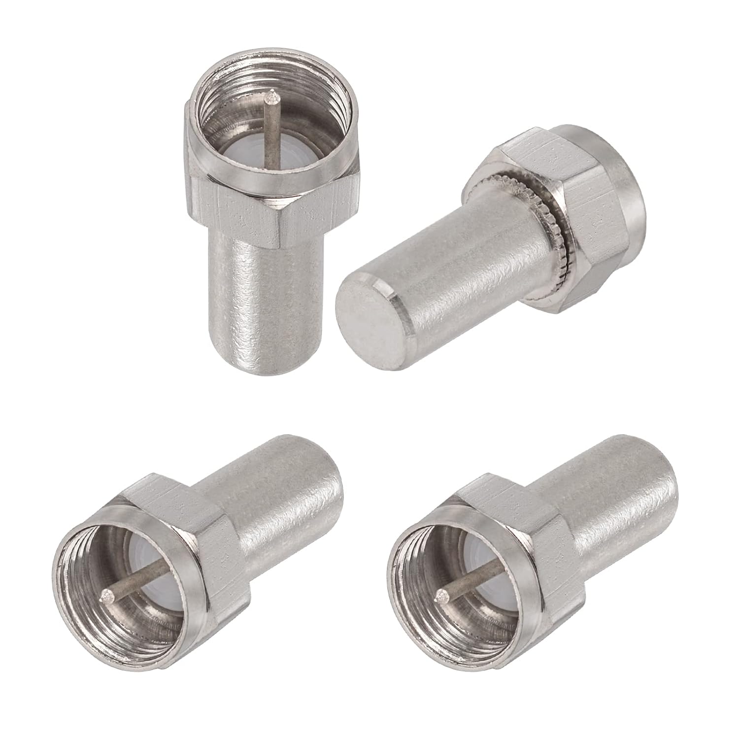 Superbat F-Type 75 Ohm Coaxial Terminator F Male Coax Cap Cover for Coax Splitter Coaxial Cable AMP TV Antenna Wall Plates 4-Pack