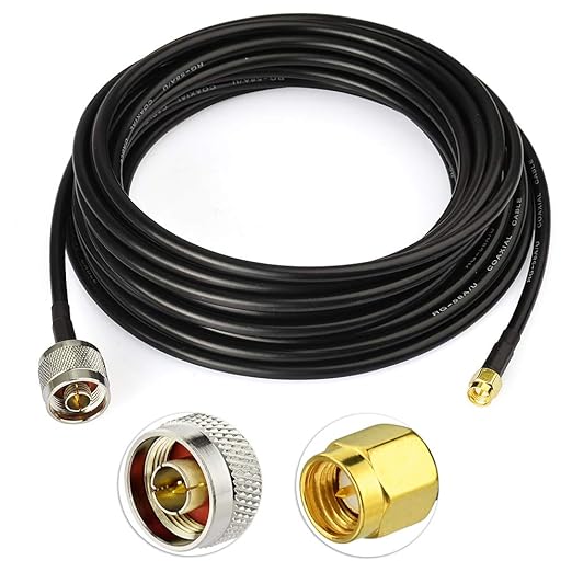 Superbat Low Loss N Male to SMA Male with Weatherproof Connectors RG58 Cable for Celling Antenna