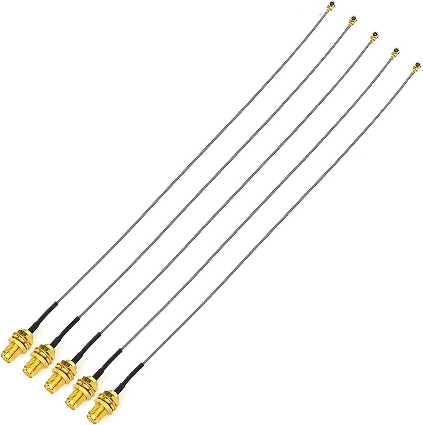 Superbat UFL to RP-SMA Pigtail 12inch RP SMA Female to UFL Cable for Wireless Routers Mini PCIe Cards Network PCI WiFi External Antenna Mod Tmobile Gateway 5-Pack