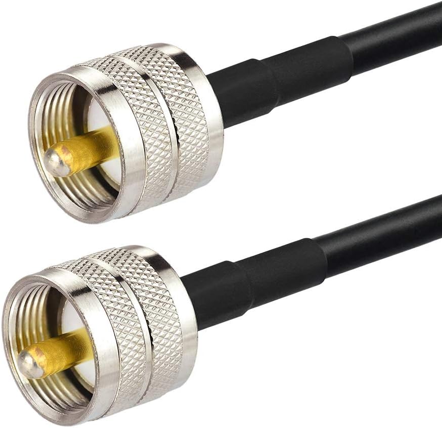 SUPERBAT High-Power CB Coax Cable UHF Male PL-259 to PL-259 UHF Jumper 3ft KSR240 Cable for HAM Radio CB Radio Antenna Analyzer Dummy Load SWR Meter