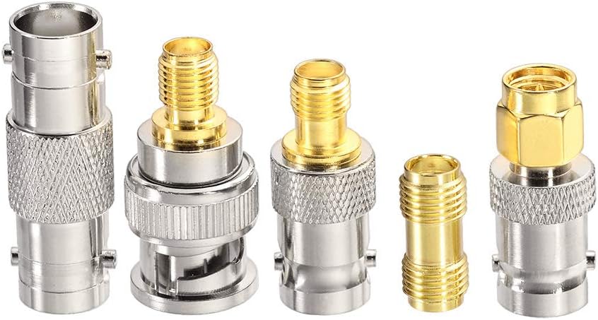 Superbat SMA Male to BNC Male Cable 5pcs RF Coax Adapter Kit SMA to BNC Adapter Kit for RF Applications/Antennas/Wireless LAN Devices/Wi-Fi Radios External Antenna etc