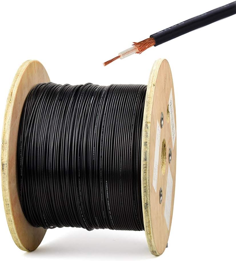 Superbat RF RG174 Coax Coaxial Cable Black 50 Ohm Mini Rg-174 Bare for Radio Cable Or DIY Antenna Wire 17ft