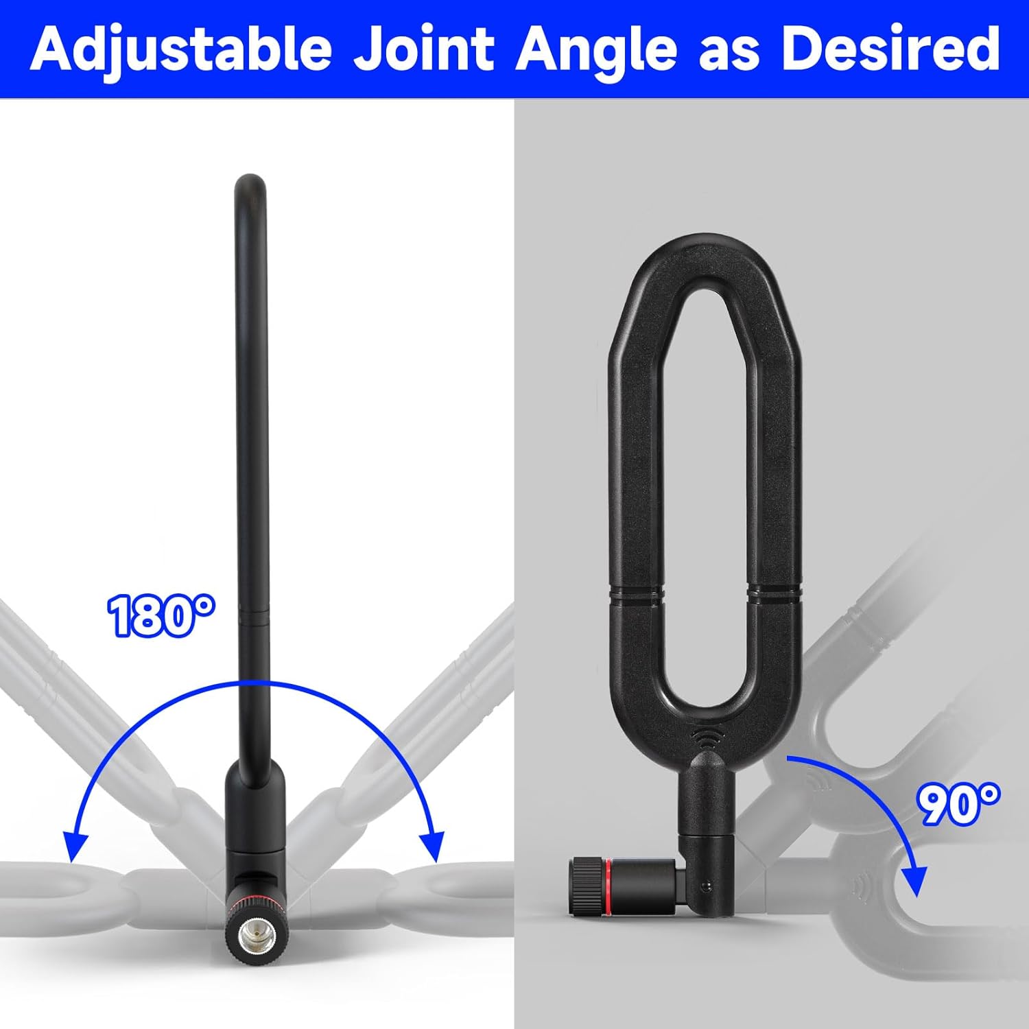 Superbat WiFi Antenna RP-SMA Male 2.4GHz 5GHz 5.8GHz Dual Band Antenna for PC PCI-E WiFi Network Card Router USB Adapter Wireless Camera Monitor etc. 2Pcs