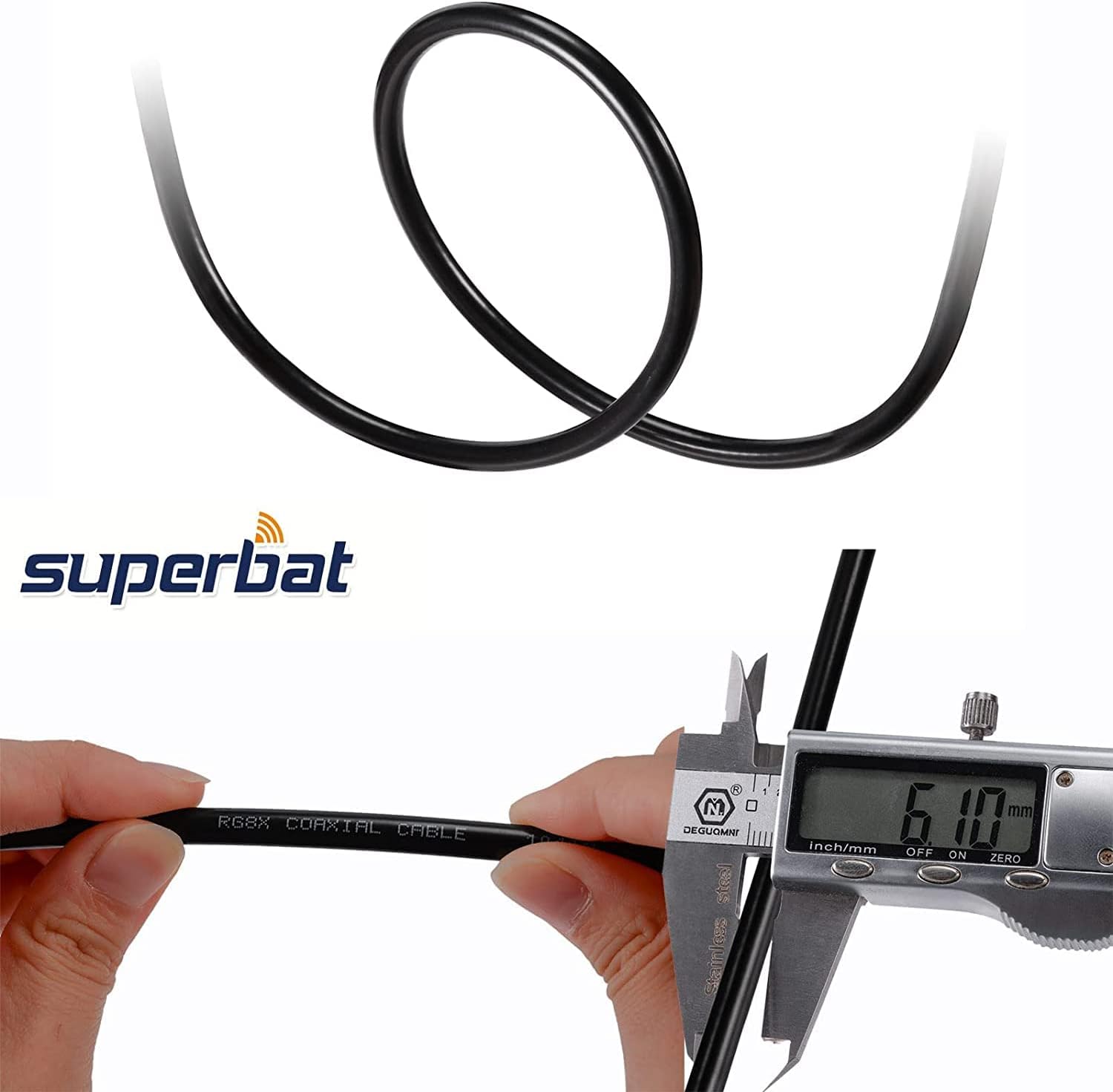 Superbat RG8x Coaxial Cable PL259 Jumper Cable CB Radio Coax Cable 50 ohm Low Loss for Position Coaxial Switch Ham Antenna Analyzer Dummy Load SWR Meter