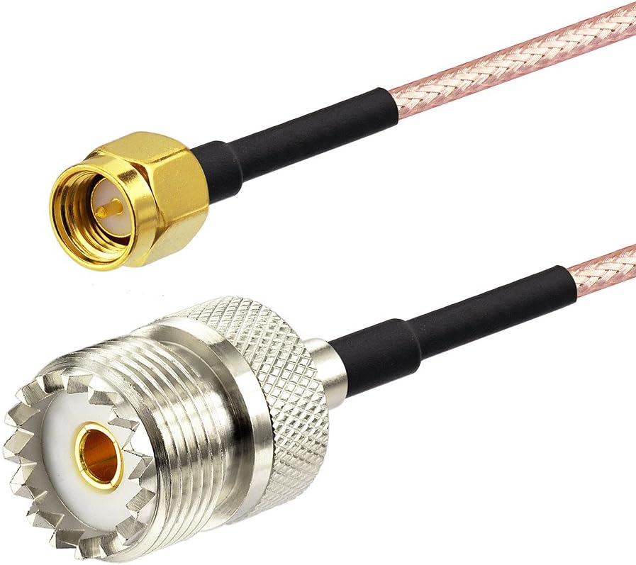 Superbat Coax UHF Female SO-239 to SMA Male/SMA Female Adapter Extension Cable RG316 12" for Baofeng CB Radio Handheld Walkie Talkie 2pcs