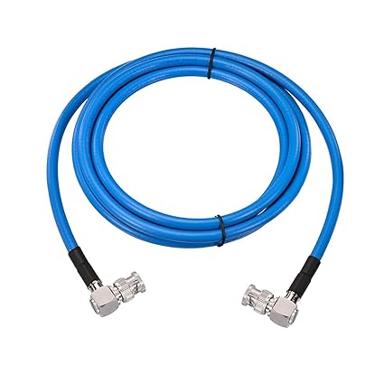 Superbat SDI Cable Short BNC Cable 3G/6G/12G Blue Belden 1694A Cable Supports HD-SDI/3G-SDI/4K/8K Monitor，Precision BNC Video Cable Right Angle to Right Angle